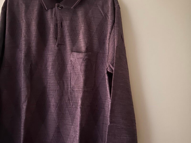 Purple Henley Neck Shirt (WoolMark, Italy) / ヘンリーネックシャツ(WoolMark, イタリア産)